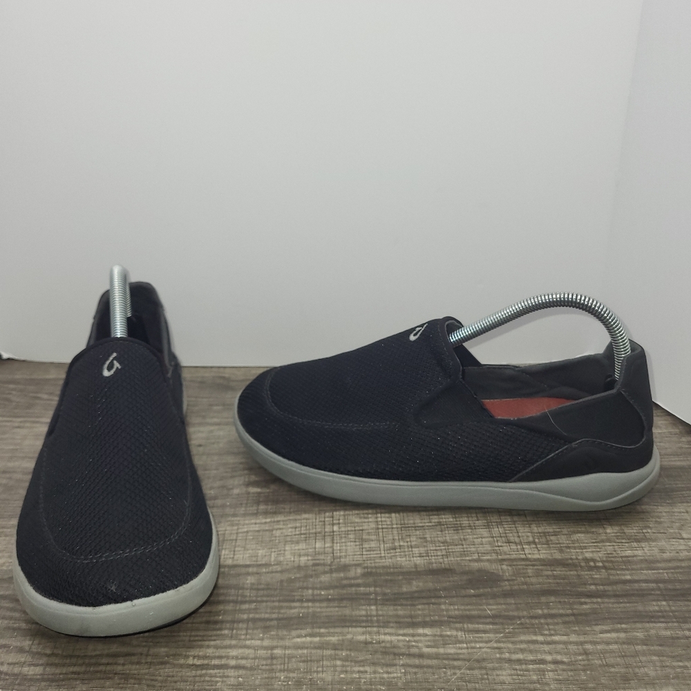 Olukai Nohea Pae Men’s Slip-On Sneakers Black Size 8